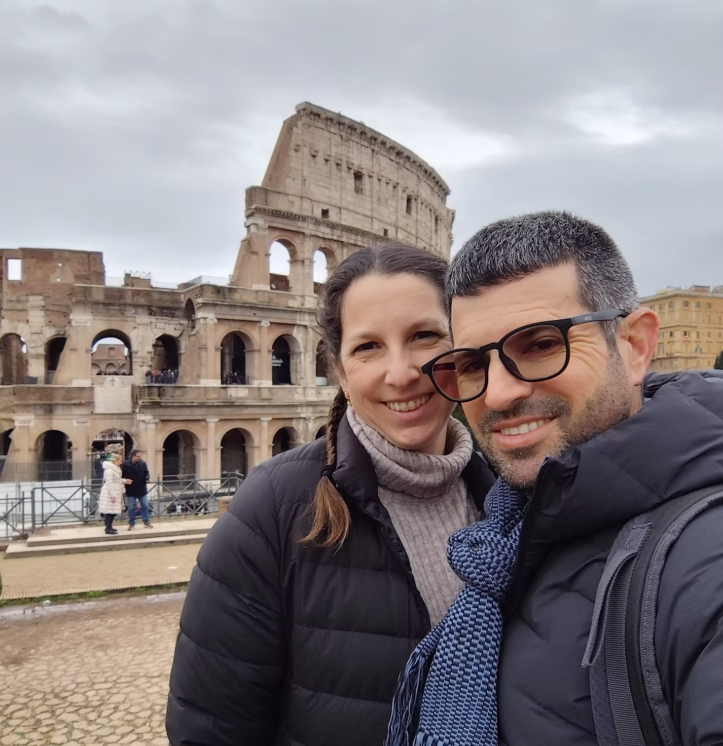 Alan and Daphna near the Colosseum in Rome